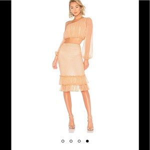 LPA Orange Gingham Skirt & Top Set